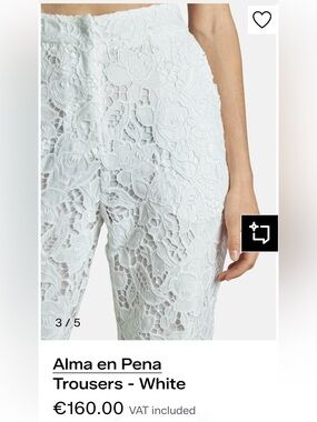 White Floral Lace Flare Pants